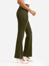 Women's Green Solid Sports High Rise Trouser - Tall