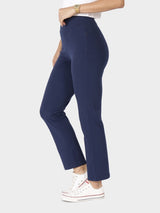 Women's Blue Solid Sports High Rise Pant - Tall