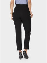 Women's Black Solid Sports High Rise Pant - Tall