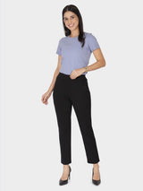 Women's Black Solid Sports High Rise Pant