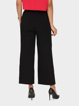 Women's Black Solid Sports High Rise Pant - Tall
