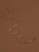 Women's Gold Two Layered Solid Cable Anklet Waterproof & Anti-Tarnish