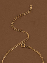 Women's Gold Two Layered Solid Cable Anklet Waterproof & Anti-Tarnish