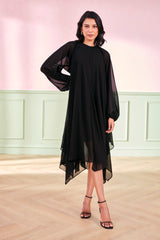 Women's Black Party Regular Fit Solid Sleeveless Dress