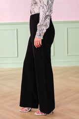 Women's Black Casual Regular Fit Solid Trousers