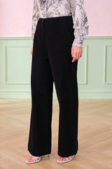 Women's Black Casual Regular Fit Solid Trousers