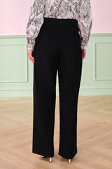 Women's Black Casual Regular Fit Solid Trousers