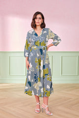 Women's Multicolor Casual Regular Fit Printed Three Quarter Sleeves Dress
