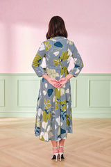 Women's Multicolor Casual Regular Fit Printed Three Quarter Sleeves Dress