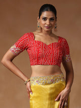 Women's Tissue Yellow Embellished Designer Saree with Blouse Piece