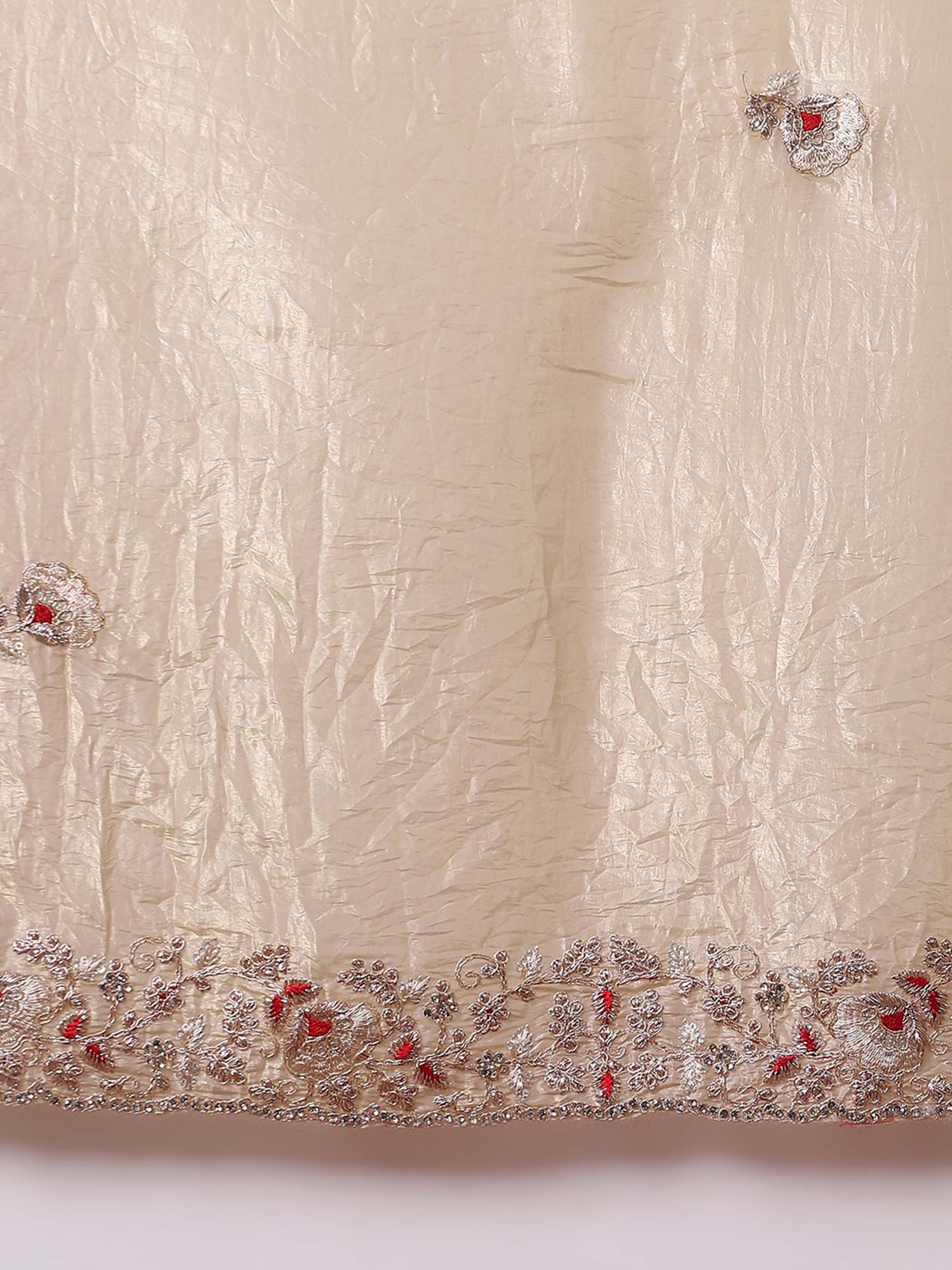 Women's Cream Festive Saree