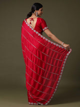 Women's Red Festive Saree