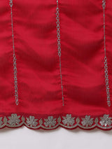 Women's Red Festive Saree