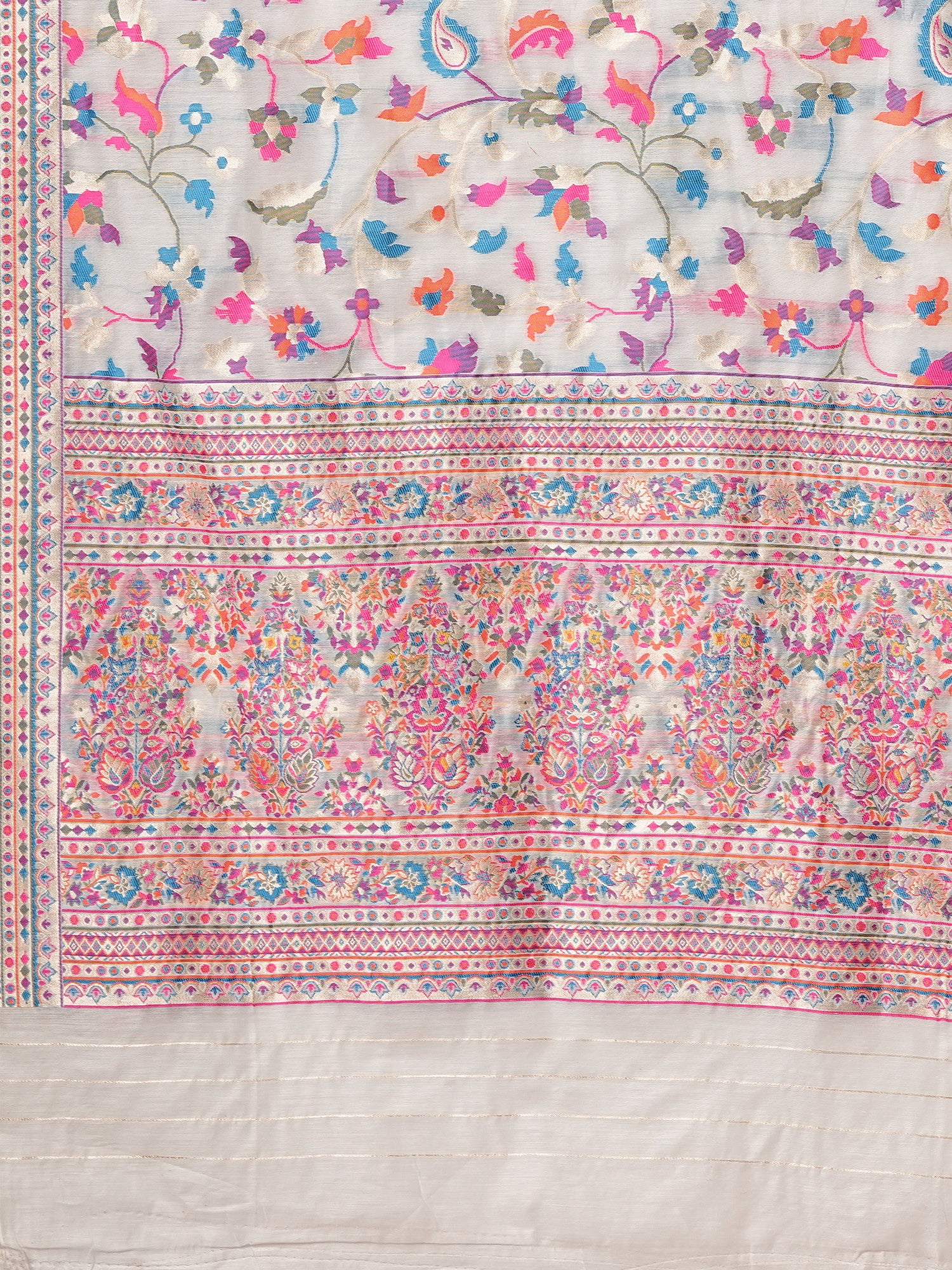 Women's Silk Cotton White Woven Design Celebrity Saree with Blouse Piece