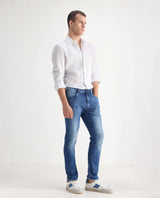 Men's Blue Casual Slim Fit Solid Jeans