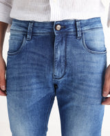 Men's Blue Casual Slim Fit Solid Jeans