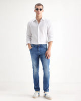 Men's Blue Casual Slim Fit Solid Jeans