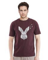 Men's Red Casual Regular Fit Printed Half Sleeves Tshirt