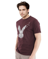 Men's Red Casual Regular Fit Printed Half Sleeves Tshirt