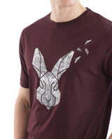 Men's Red Casual Regular Fit Printed Half Sleeves Tshirt