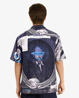 Men's Black Casual Regular Fit Printed Half Sleeves Shirt