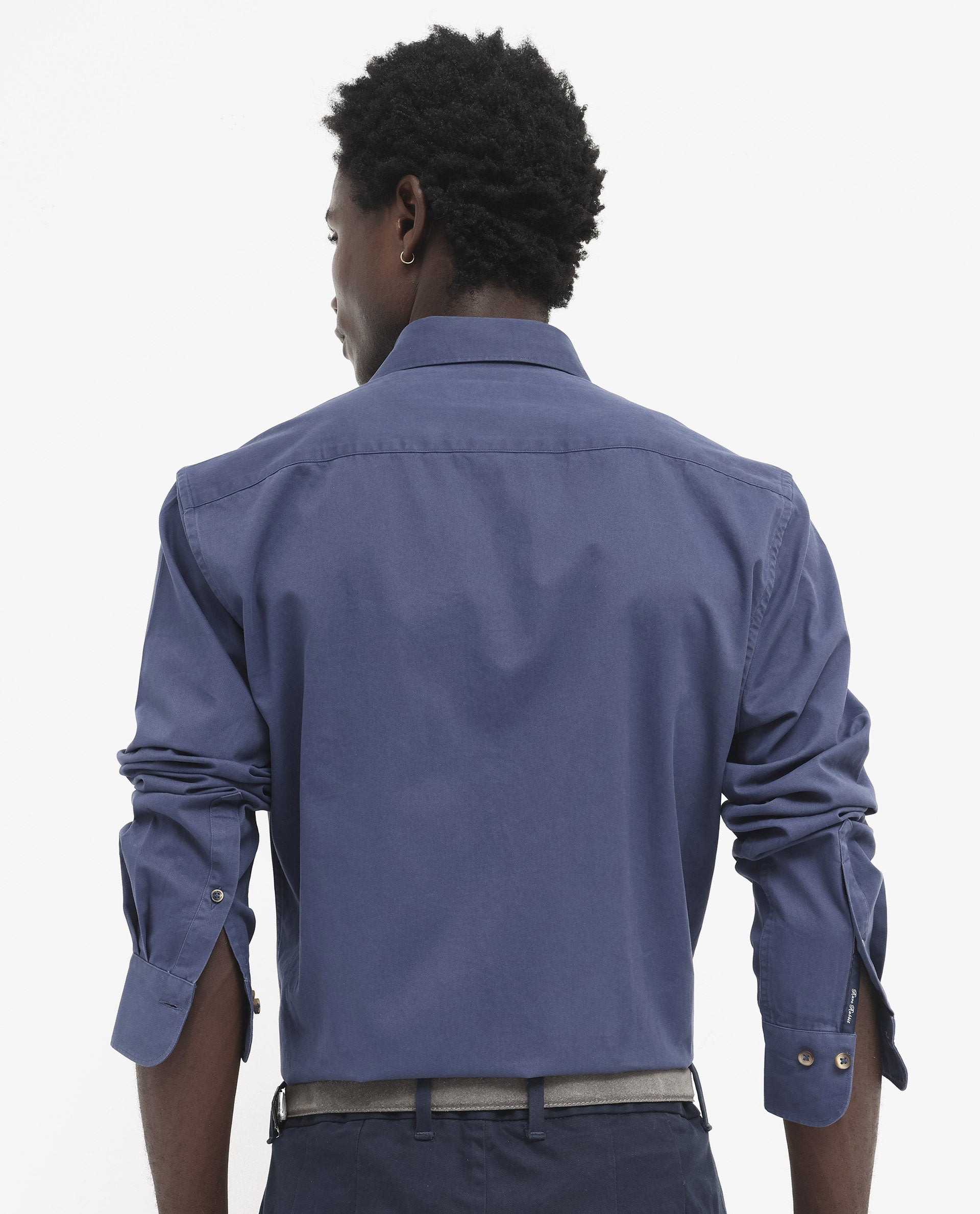 Men's Blue Formal Regular Fit Solid Full Sleeves Shirt