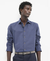 Men's Blue Formal Regular Fit Solid Full Sleeves Shirt