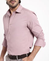 Men's Pink Formal Regular Fit Solid Full Sleeves Shirt