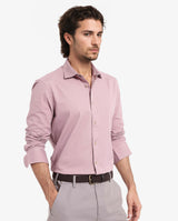 Men's Pink Formal Regular Fit Solid Full Sleeves Shirt