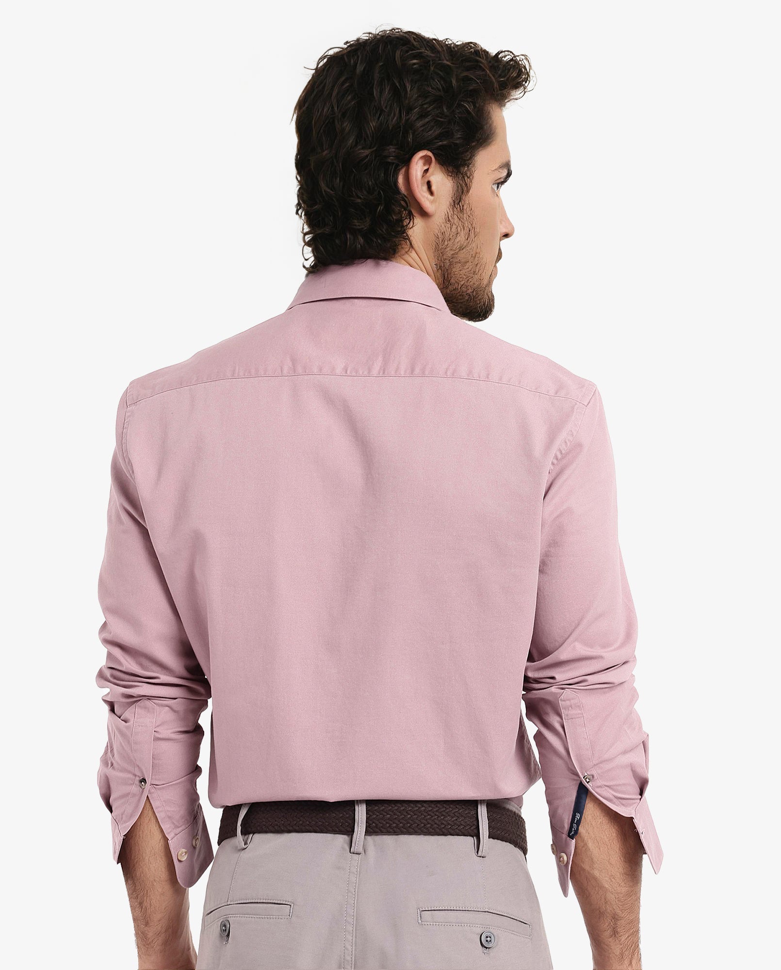 Men's Pink Formal Regular Fit Solid Full Sleeves Shirt