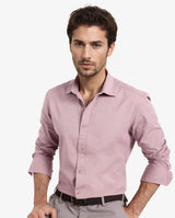 Men's Pink Formal Regular Fit Solid Full Sleeves Shirt