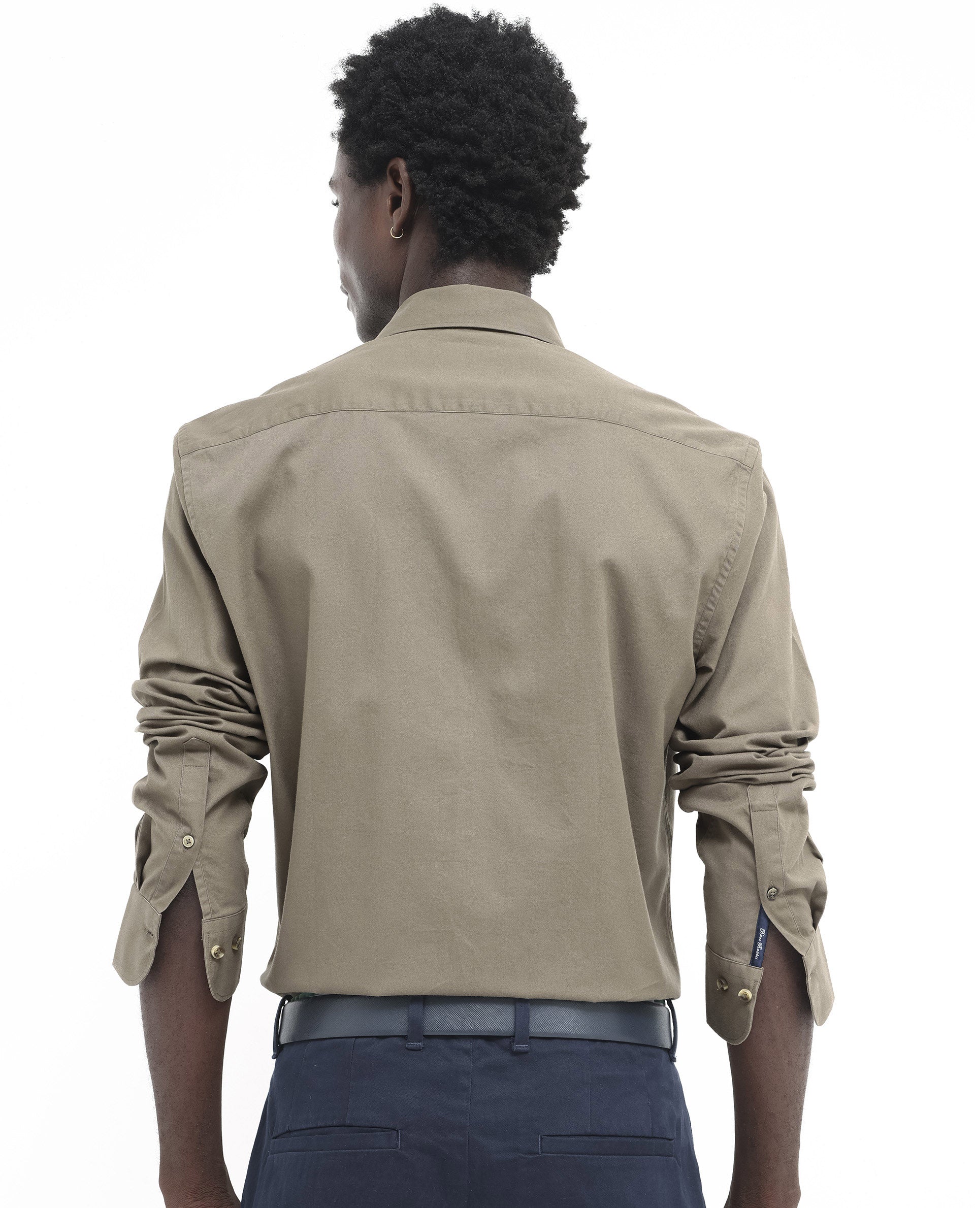 Men's Green Formal Regular Fit Solid Full Sleeves Shirt