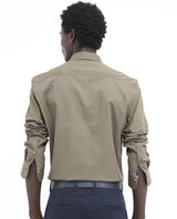 Men's Green Formal Regular Fit Solid Full Sleeves Shirt