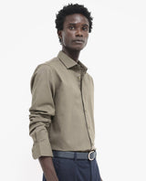 Men's Green Formal Regular Fit Solid Full Sleeves Shirt
