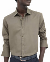 Men's Green Formal Regular Fit Solid Full Sleeves Shirt