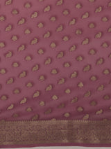 Women's Georgette Mauve Woven Design Designer Saree With Blouse Piece
