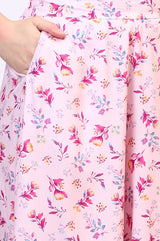 Women's Purple Floral Printed A-Line Sheer Kurta With Palazzo And Dupatta