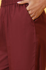 Women's Purple Geometric Printed Sequined Straight Modal Kurta with Palazzo and Dupatta