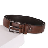 Men's Brown Casual Leather Textured Slim Belt