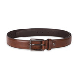 Men's Brown Casual Leather Textured Slim Belt