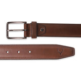 Men's Brown Casual Leather Textured Slim Belt