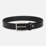 Men's Black Formal Leather Solid Slim Belt