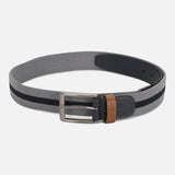 Men's Multicolor Casual Leather Striped Slim Belt