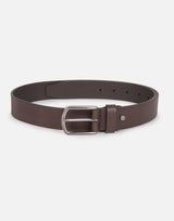 Men's Brown Casual Leather Textured Slim Belt