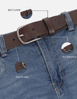 Men's Brown Casual Leather Textured Slim Belt