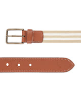 Men's Multicolor Casual Leather Striped Slim Belt