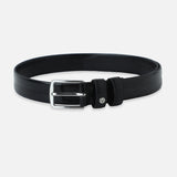 Men's Black Formal Leather Solid Slim Belt