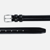 Men's Black Formal Leather Solid Slim Belt