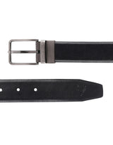 Men's Black Formal Leather Solid Slim Belt