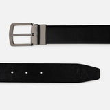 Men's Black Formal Leather Solid Slim Belt